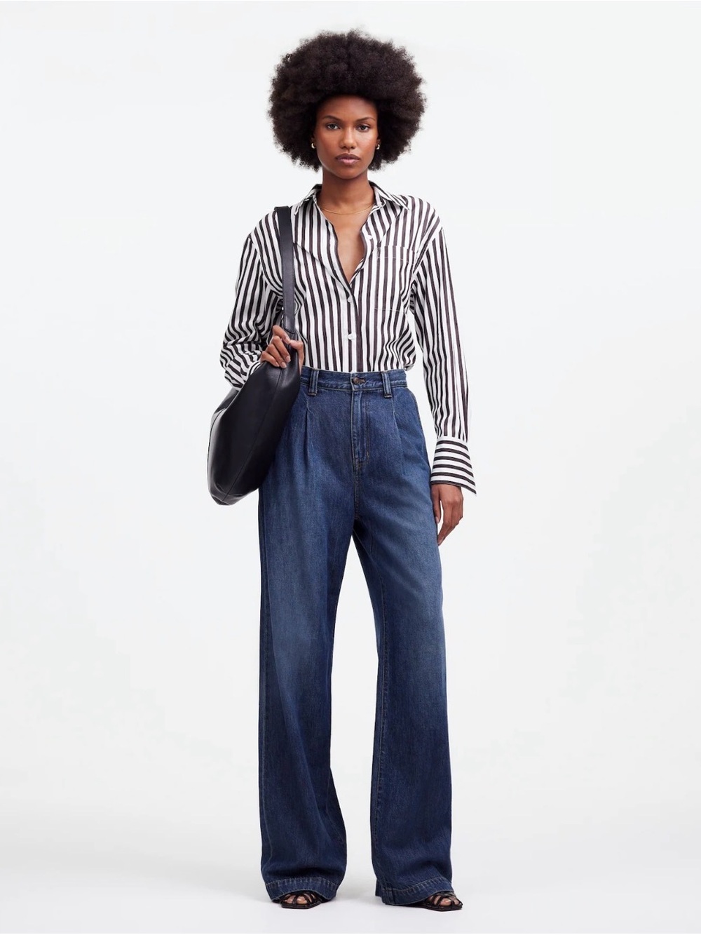 Madewell Harlow Wide Leg Jeans Women’s 24 NWT Pleated High Rise Denim $138
